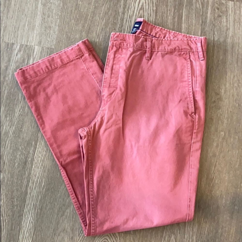 Men’s red washed twill pant